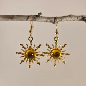 boho chic sun dangle earrings