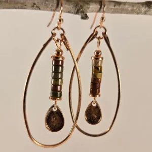 boho beaded teardrop earrings