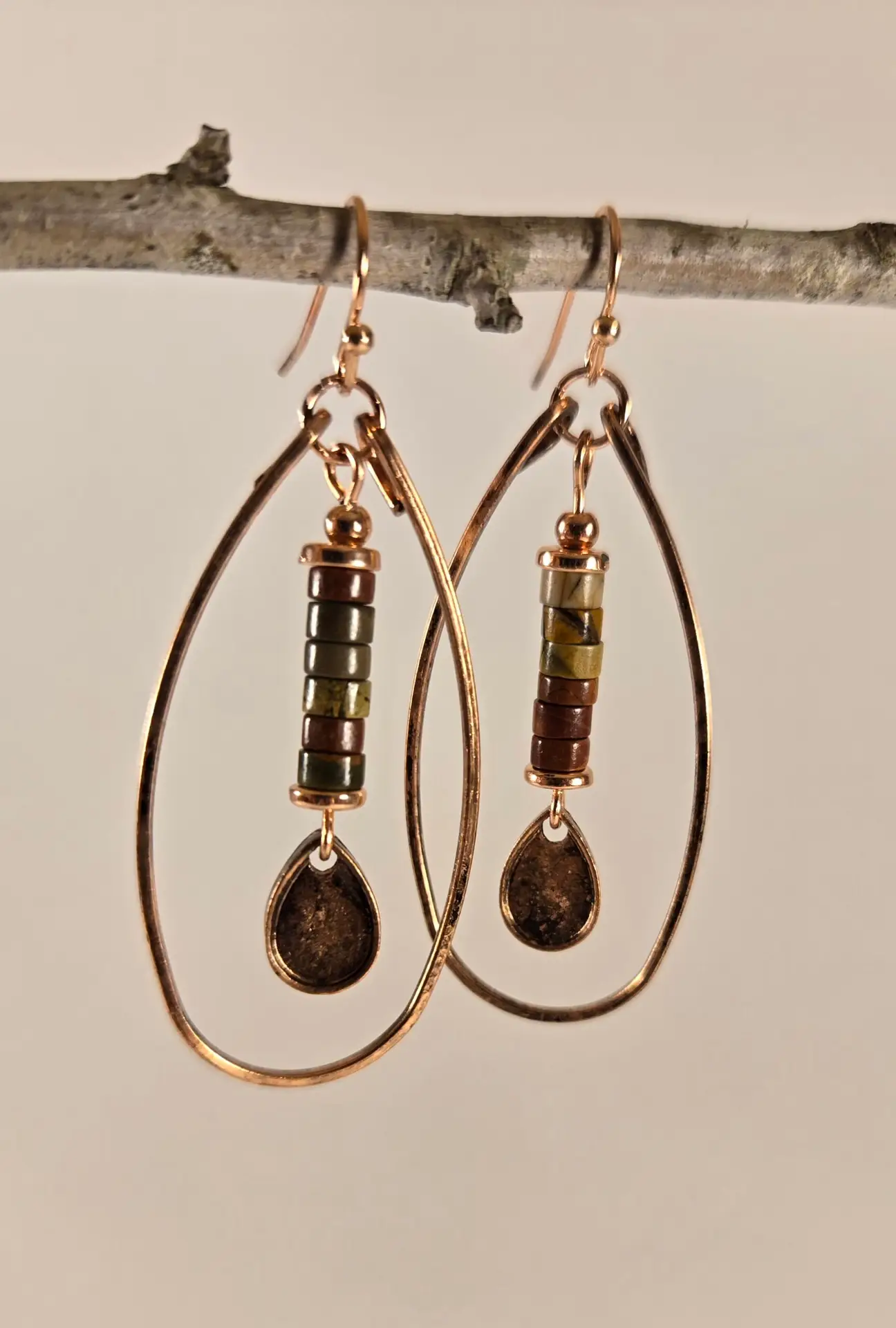boho beaded teardrop earrings