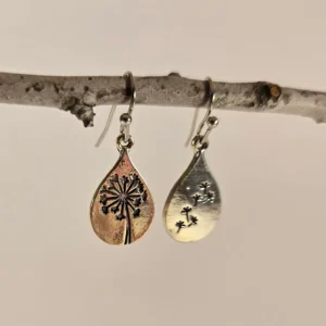 dangle dandelion teardrop earrings