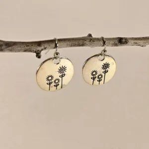 boho minimalist dandelion earrings