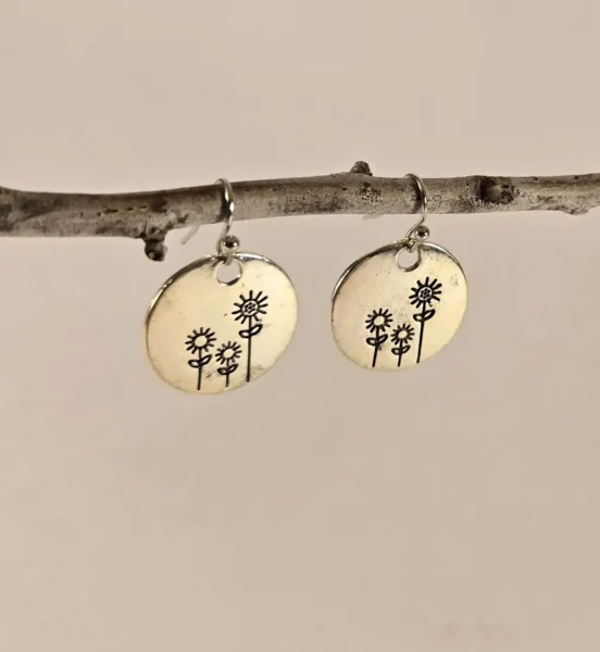 boho minimalist dandelion earrings