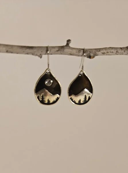 moon over mountains earrings