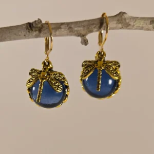 round dragonfly drop earrings