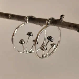 mushroom hoop earrings