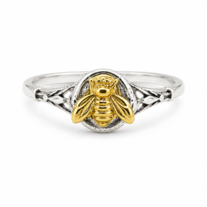 boho bee & floral ring