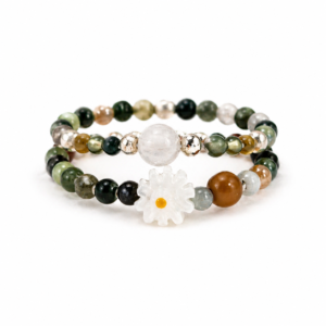 natural stone & daisy rings