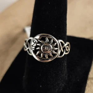 bohemian moon & sun ring