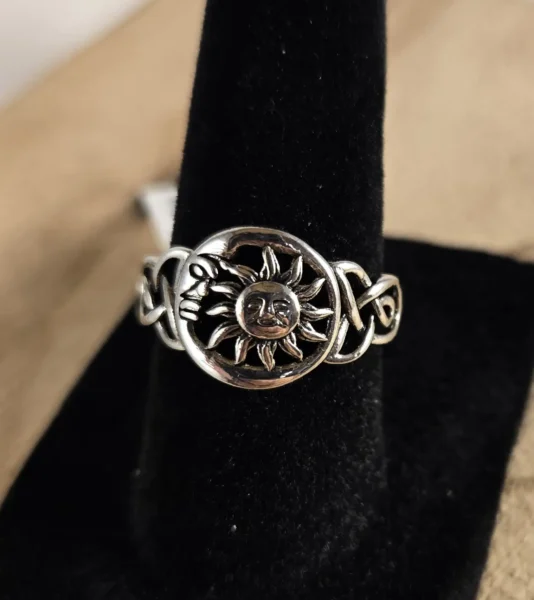 bohemian moon & sun ring