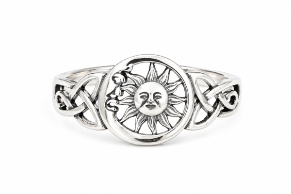 bohemian moon & sun ring