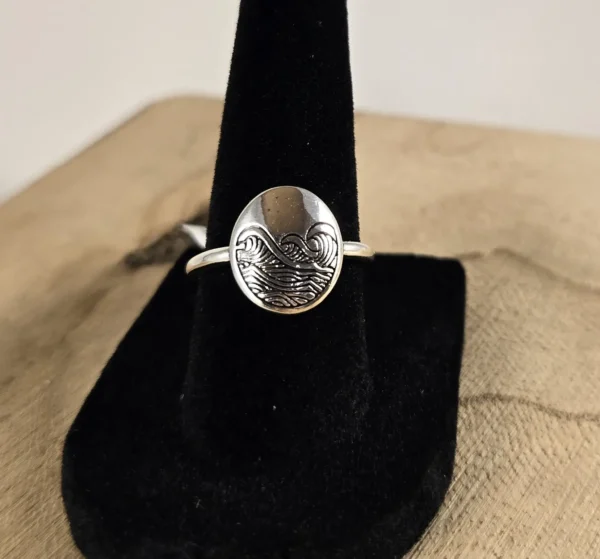 retro wave silver ring
