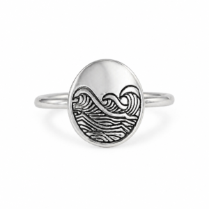 retro wave silver ring