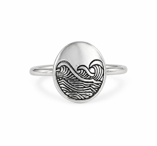 retro wave silver ring