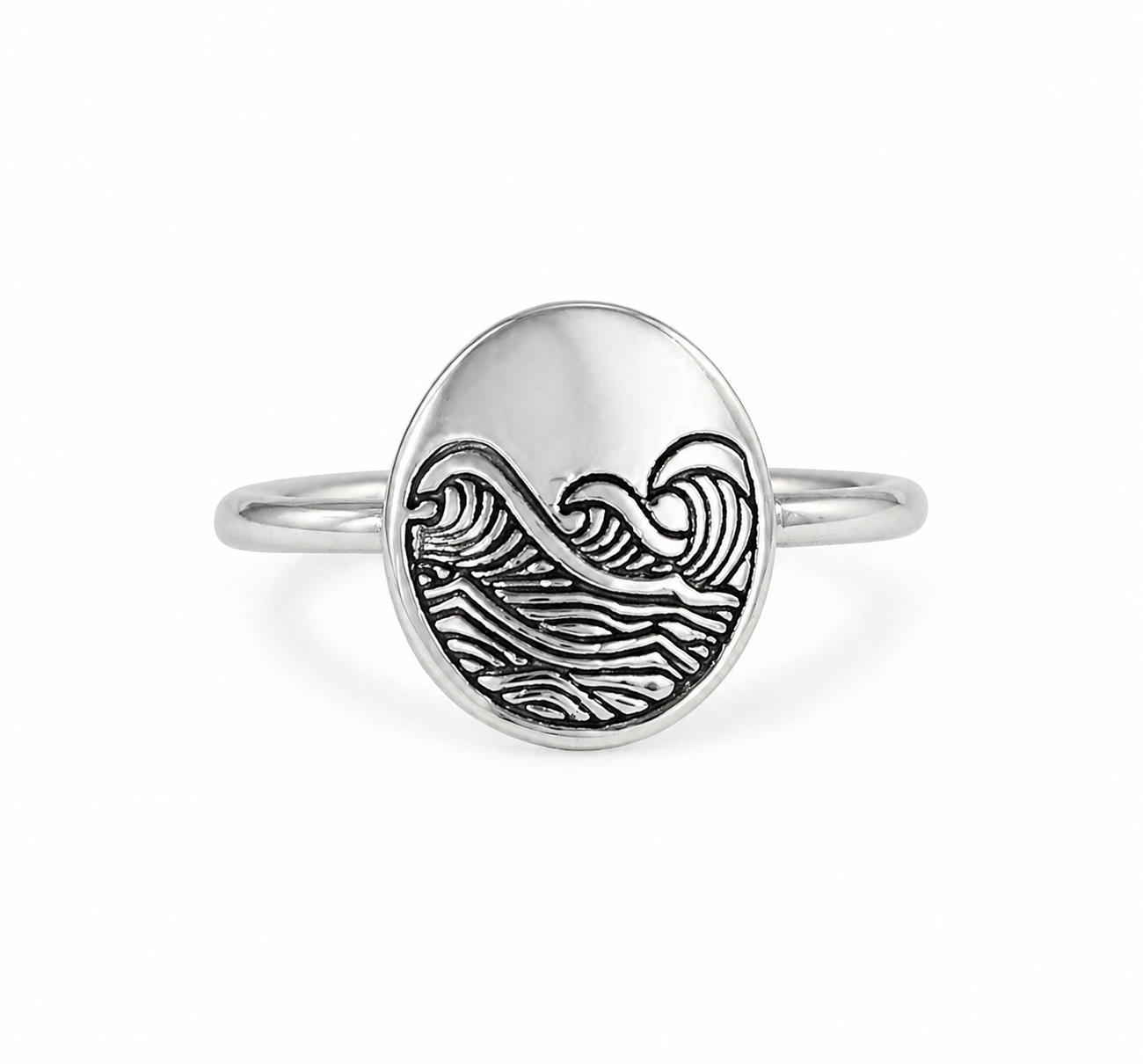 retro wave silver ring