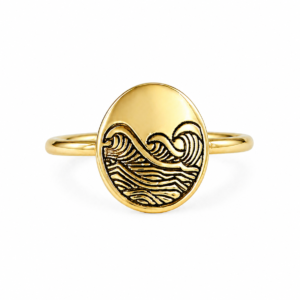 retro wave gold ring