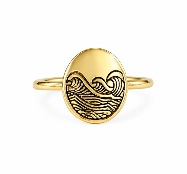 retro wave gold ring