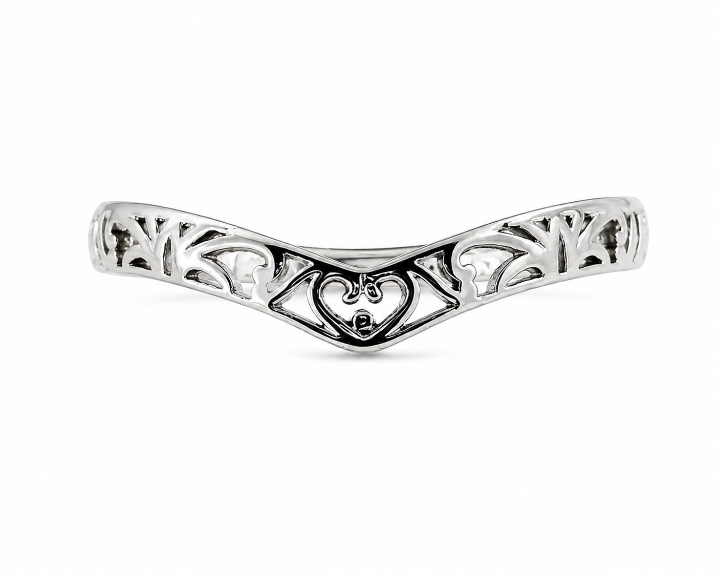 vintage v-shaped stackable thumb ring