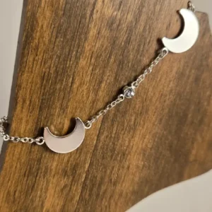 crescent moons and crystals anklet