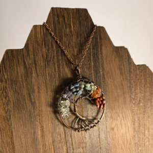 7 chakra stone and crystal world tree