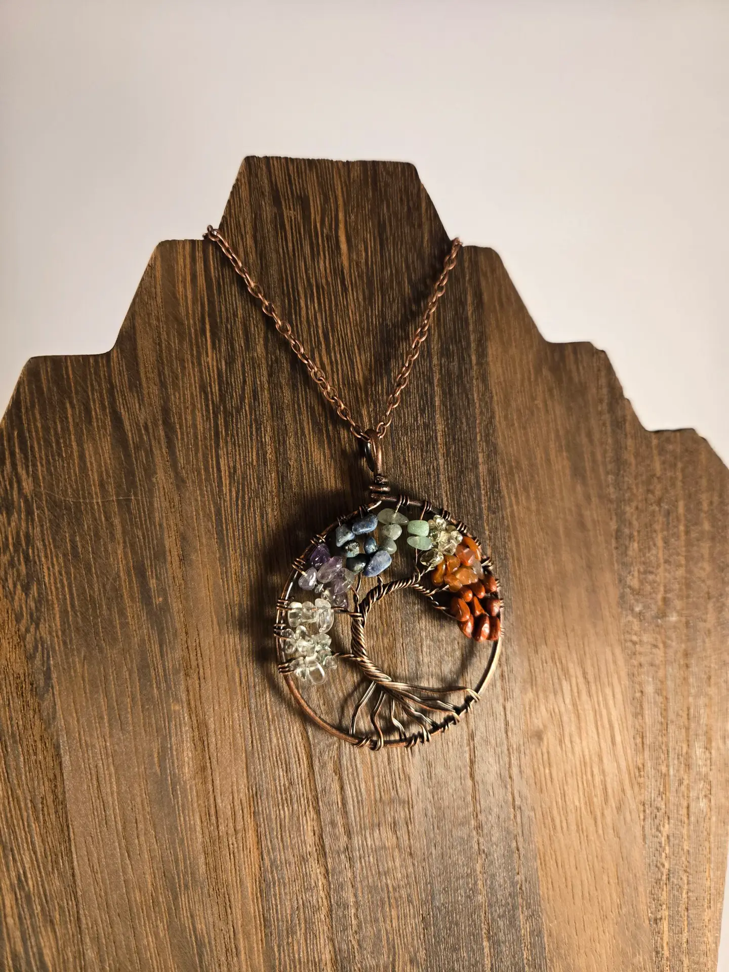 7 chakra stone and crystal world tree