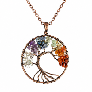 7 chakra stone and crystal world tree