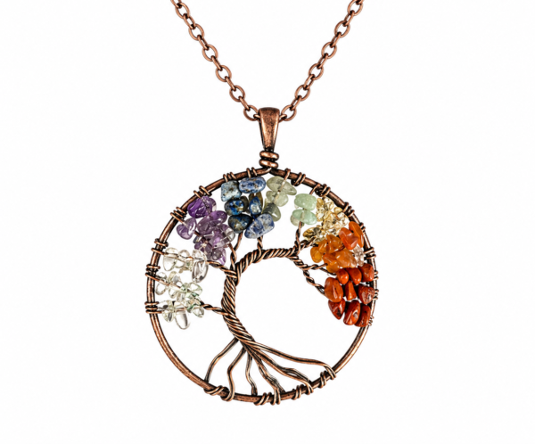 7 chakra stone and crystal world tree
