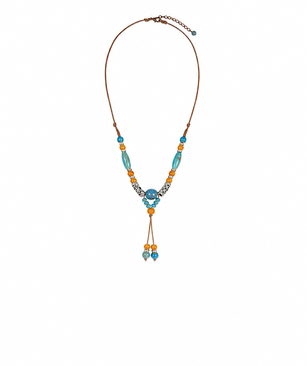 boho long beaded necklace