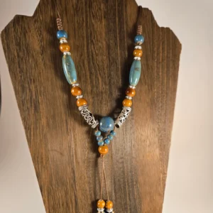 boho long beaded necklace