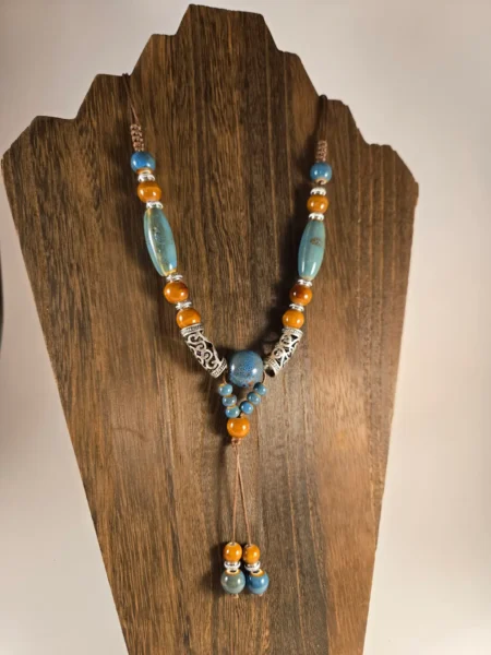 boho long beaded necklace
