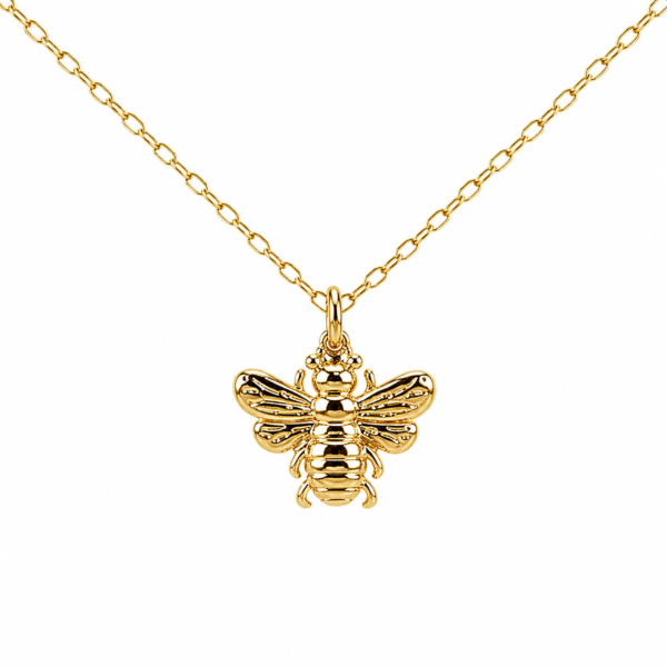 never give up bee necklace