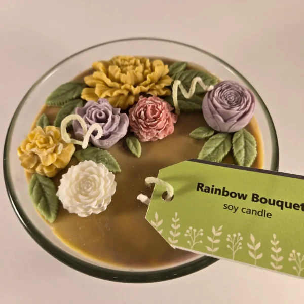 rainbow bouquet candle