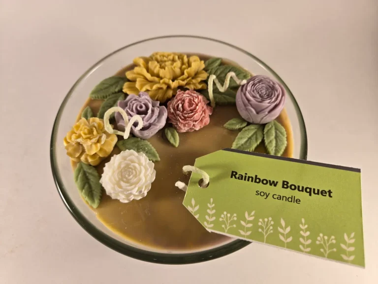rainbow bouquet candle