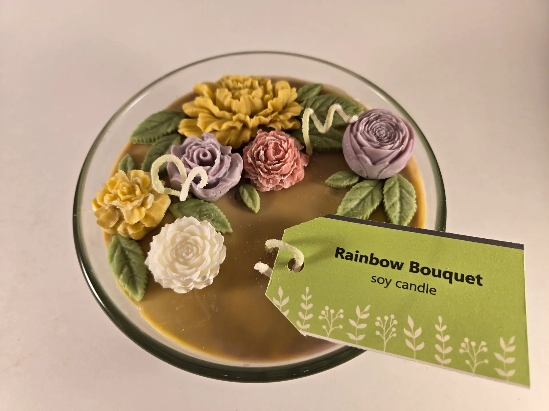 rainbow bouquet candle