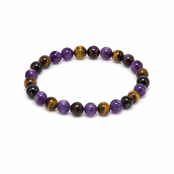 amethyst tiger's eye centering bracelet