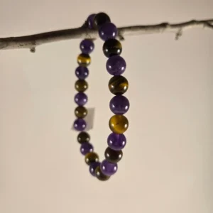 amethyst tiger's eye centering bracelet
