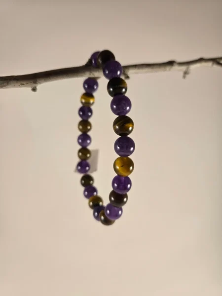 amethyst tiger's eye centering bracelet