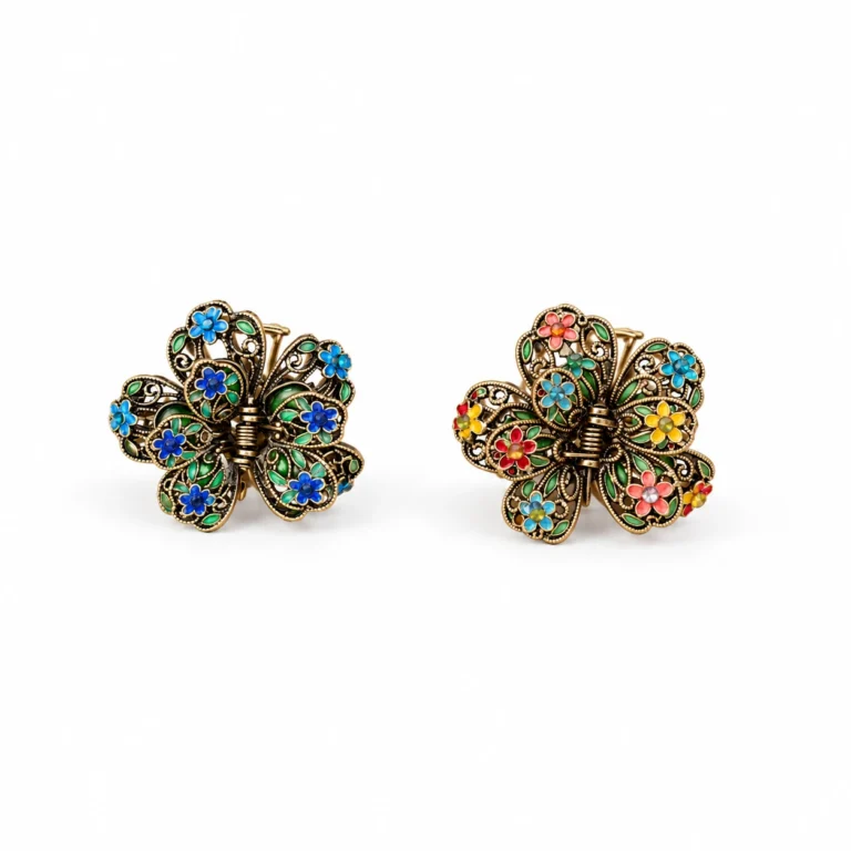 retro flower hair clip