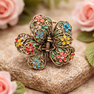 retro flower hair clip