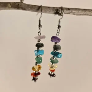 7 chakra stone earrings