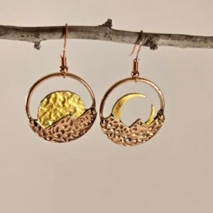 retro moons earrings