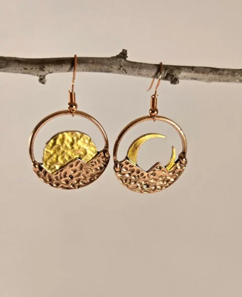 retro moons earrings