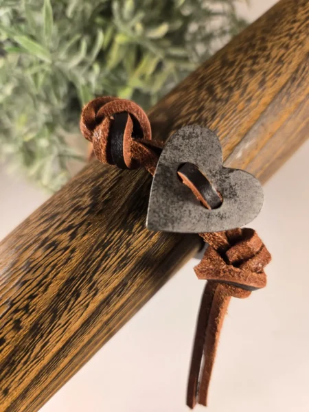 vintage heart leather bracelet