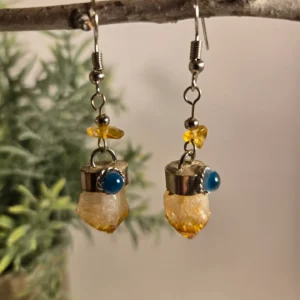 raw stone dangle earrings