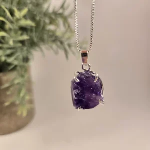 raw amethyst necklace