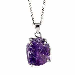 raw amethyst necklace