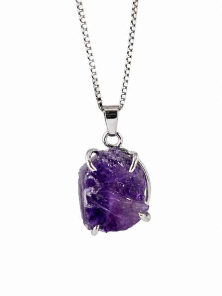 raw amethyst necklace