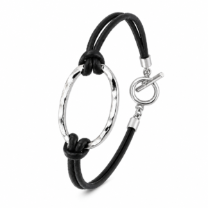 leather cord oval bracelet