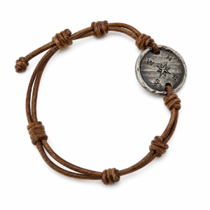 boho compass leather bracelet