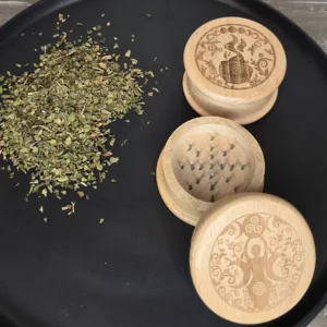 wooden herb grinder
