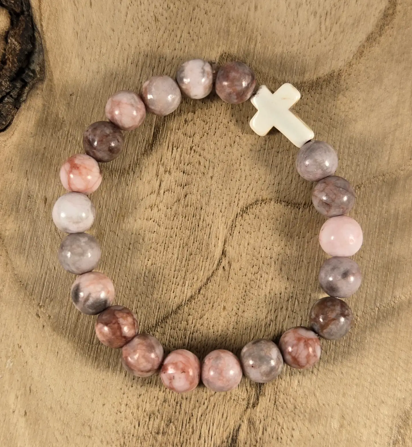 faith natural stone bracelet